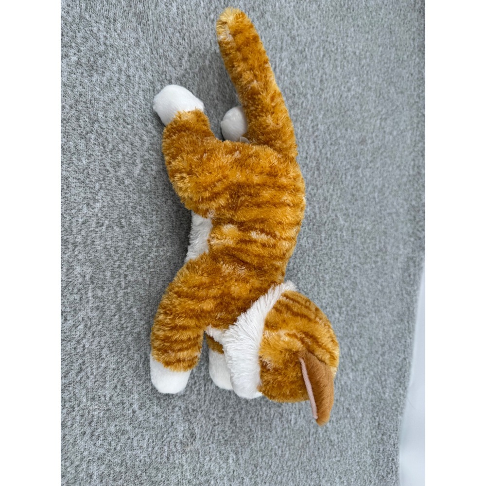 Aurora Orange Tabby Cat Plush 12 Inch Ginger White Stuffed Animal Green Eyes - Picture 7 of 8